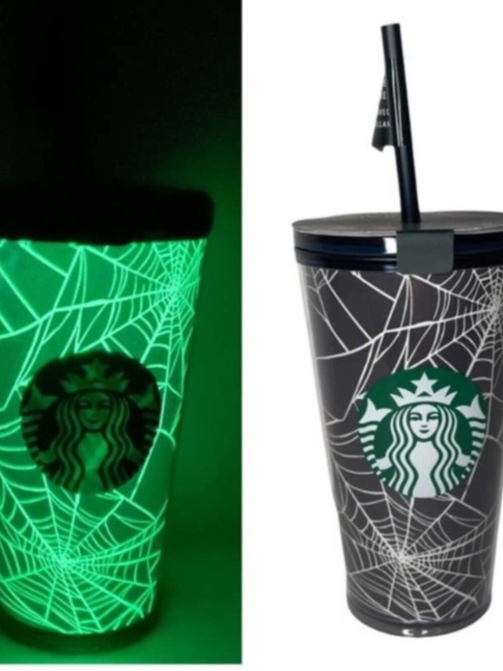 🖤New🖤Limited Starbucks Glow-in-the Dark Spooky Spider Web Cup Tumbler